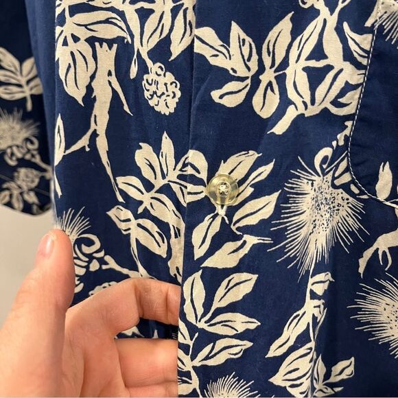 Ralph Lauren Polo Jeans Men's Blue tropical print vintage Shirt - Picture 5 of 12